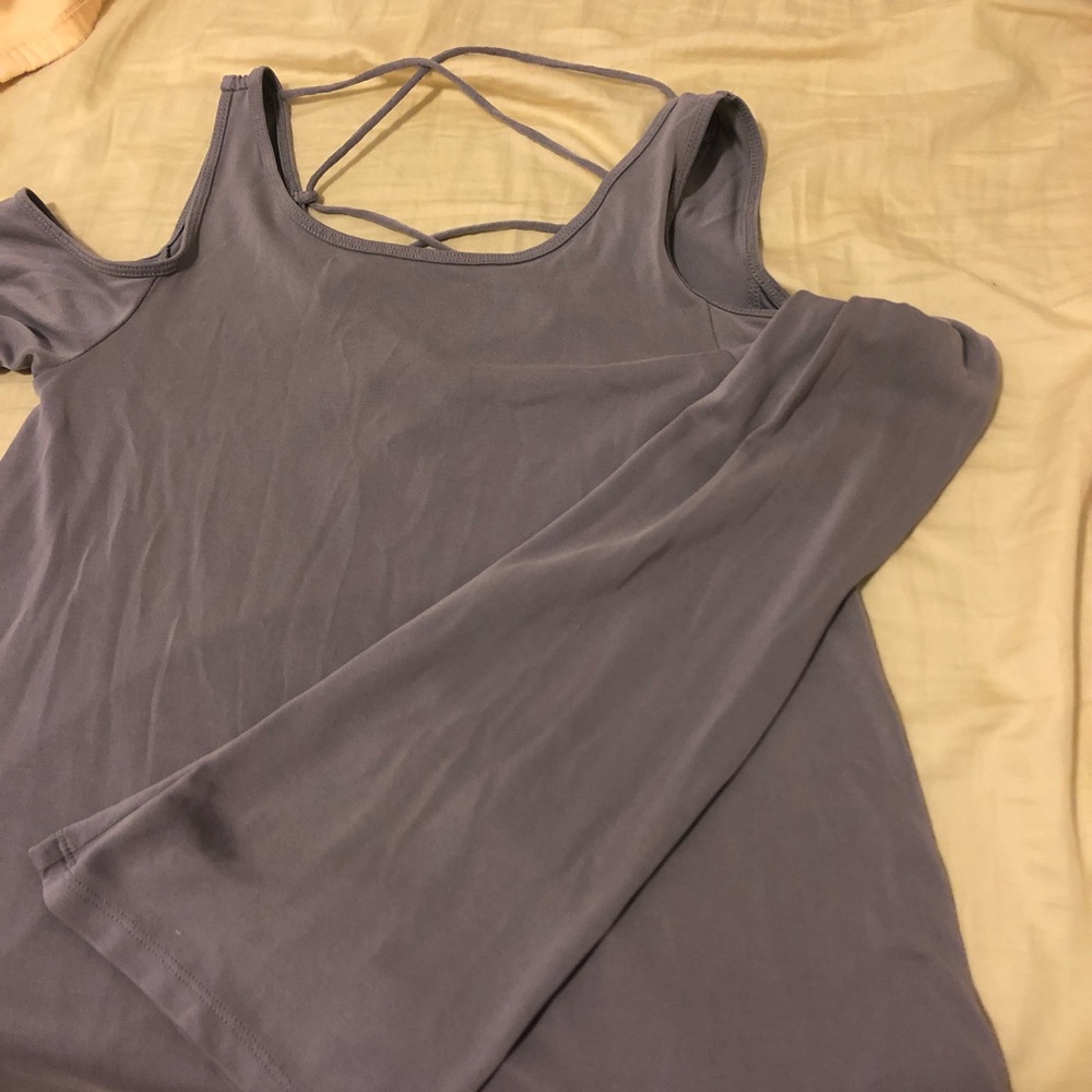 Hollister bell sleeve open back top